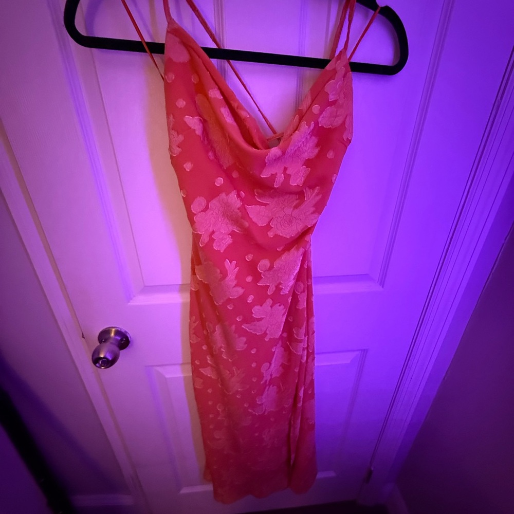 Hello Molly Floral Orange Backless Dress - Picture 5 of 5